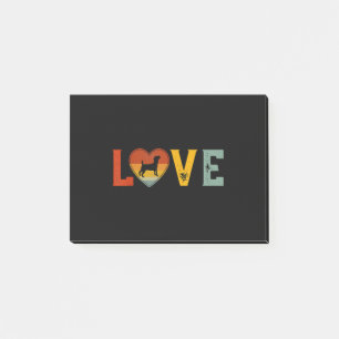Retro Love Themed Jack Russell Terrier Dog Valenti Post-it Notes