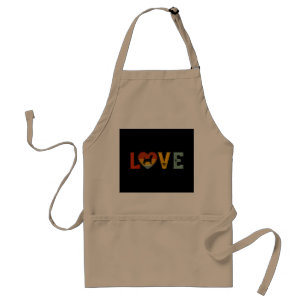 Retro Love Themed Jack Russell Terrier Dog Valenti Standard Apron