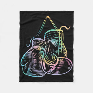 Retro Love Tie Dye Colourful Boxing Glove Boxer Gr Fleece Blanket