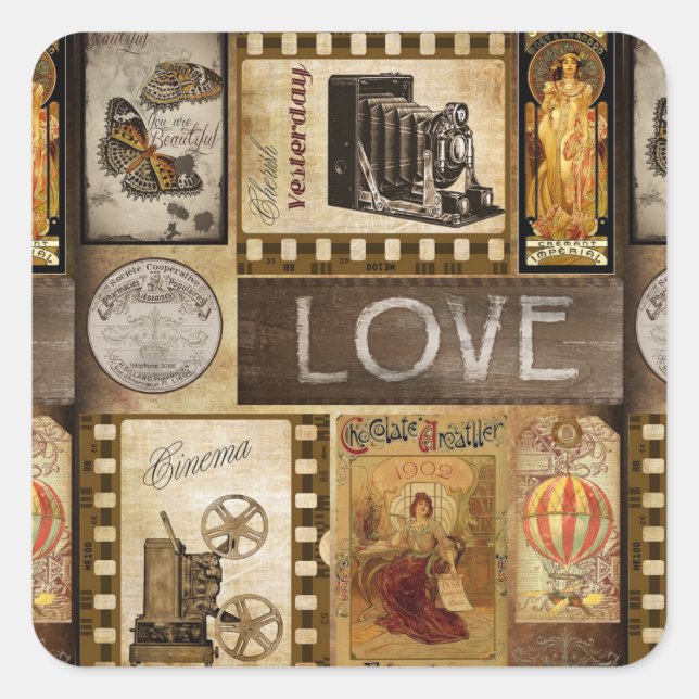 Retro Love Vintage Graphics Stickers (Front)