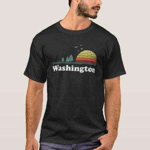 Retro Love Washington Rustic Home State Quote s T-Shirt