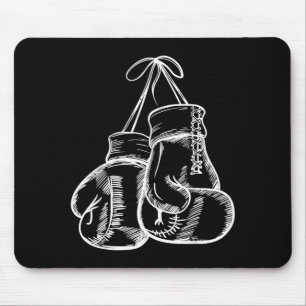 Retro Love White Boxing Gloves Boxer Gift Mouse Mat