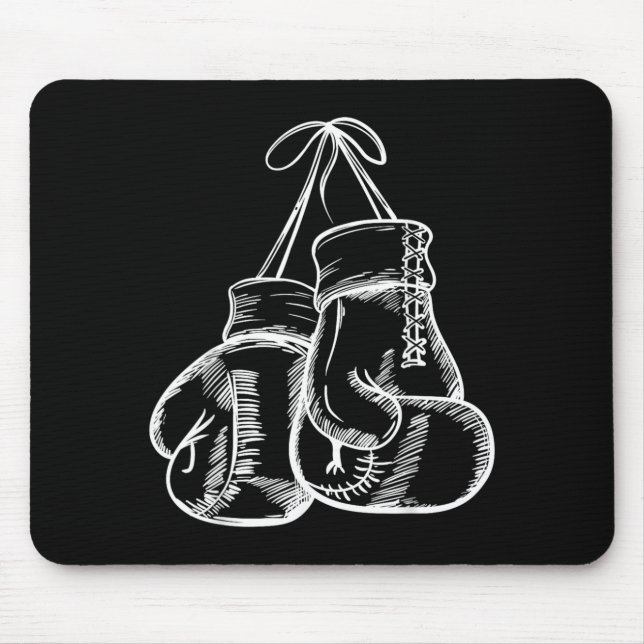 Retro Love White Boxing Gloves Boxer Gift Mouse Mat (Front)