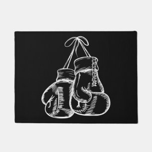Retro Love White Boxing Gloves Gifts Boxer Gift  Doormat