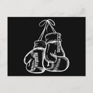 Retro Love White Boxing Gloves Gifts Boxer Gift Holiday Postcard