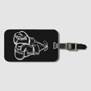 Retro Love White Boxing Gloves Gifts Boxer Gift Luggage Tag