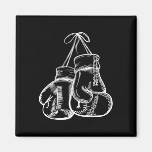 Retro Love White Boxing Gloves Gifts Boxer Gift Magnet