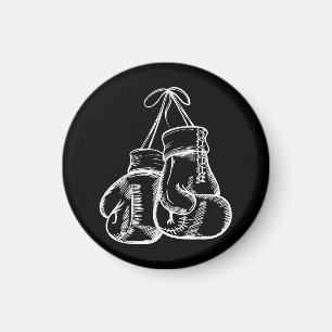 Retro Love White Boxing Gloves Gifts Boxer Gift Magnet