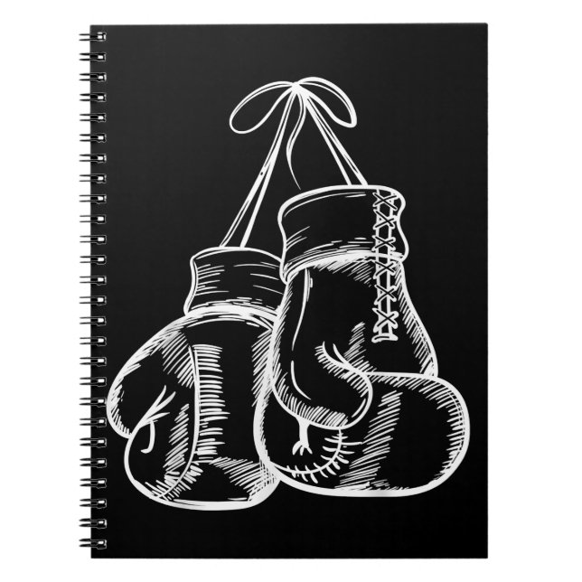 Retro Love White Boxing Gloves Gifts Boxer Gift  Notebook (Front)