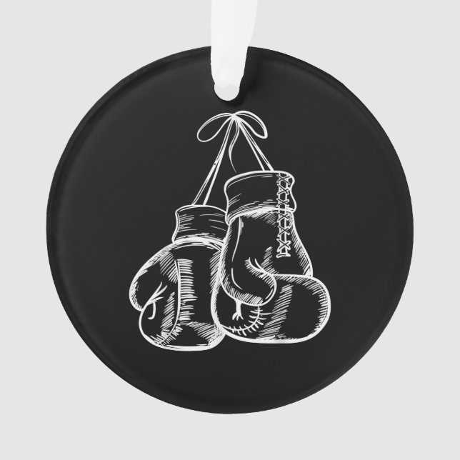 Retro Love White Boxing Gloves Gifts Boxer Gift  Ornament (Front)