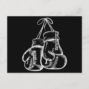 Retro Love White Boxing Gloves Gifts Boxer Gift  Postcard