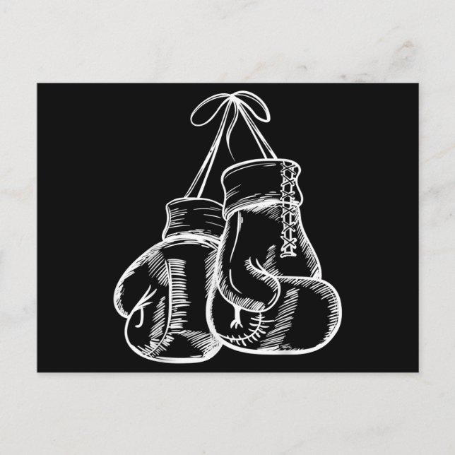 Retro Love White Boxing Gloves Gifts Boxer Gift  Postcard (Front)