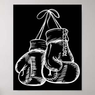 Retro Love White Boxing Gloves Gifts Boxer Gift  Poster