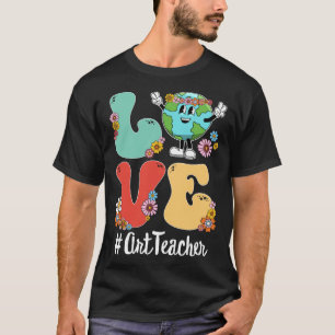 Retro Love World Earth Day 2023 Art Teacher T-Shirt