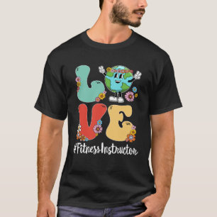 Retro Love World Earth Day 2023 Fitness Instructor T-Shirt