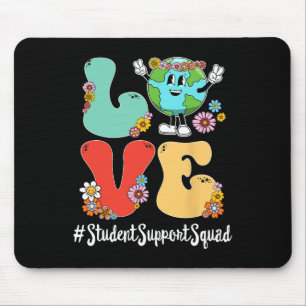 Retro Love World Earth Day Student Support Squad Mouse Mat