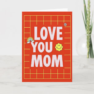 Retro Love You Mom Art Card