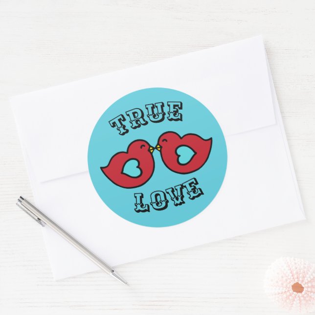 Retro Lovebirds Stickers  (Envelope)