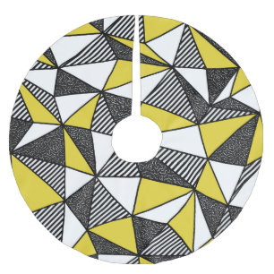 Retro Low Poly Geometric Pattern Brushed Polyester Tree Skirt