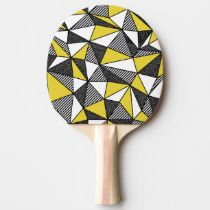 Retro Low Poly Geometric Pattern Ping Pong Paddle