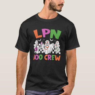 Retro LPN Boo Crew Nurse Funny Halloween Costumes T-Shirt