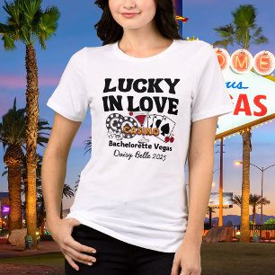Retro Lucky In Love Vegas Bachelorette Tri-Blend Shirt
