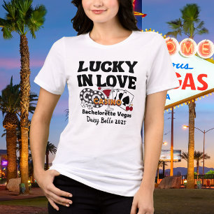 Retro Lucky In Love Vegas Bachelorette   Tri-Blend Shirt