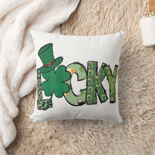 Retro Lucky Shamrock St. Patrick's Day Cushion