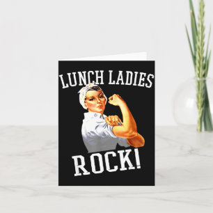 Retro Lunch Ladies Rock Cafeteria Worker Funny Lun Card