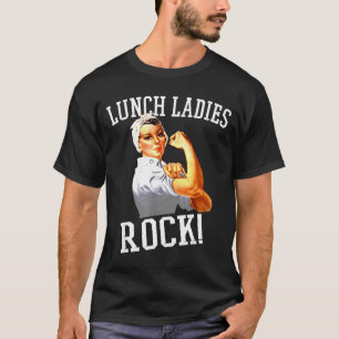 Retro Lunch Ladies Rock Cafeteria Worker Funny Lun T-Shirt