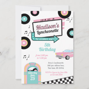 Retro Luncheonette Diner Party Invitation