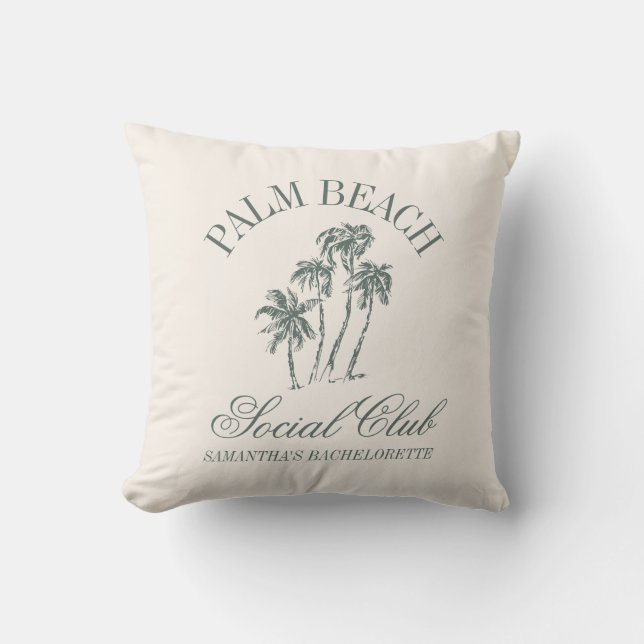Retro Luxe Bachelorette Party Social Club Cushion (Front)