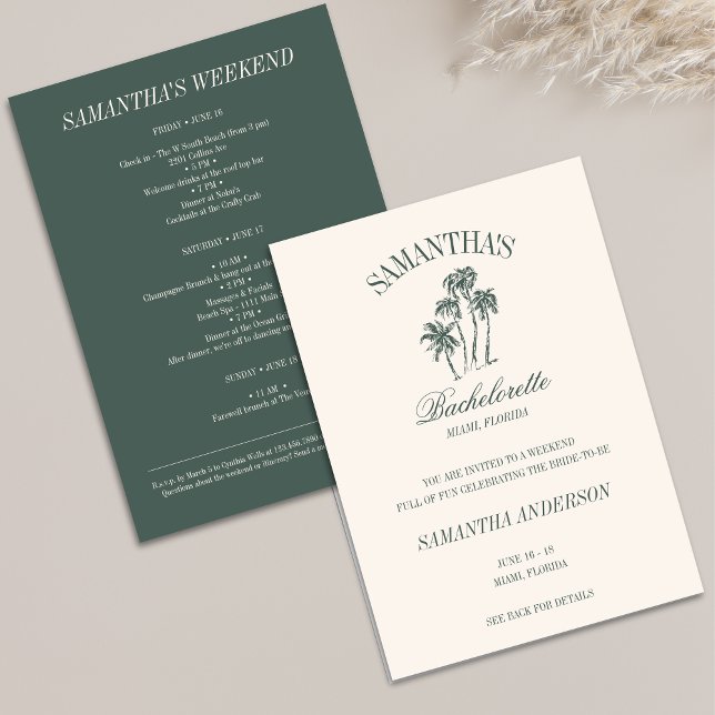 Retro Luxe Beach Bachelorette Logo Girls Trip Invitation (Creator Uploaded)
