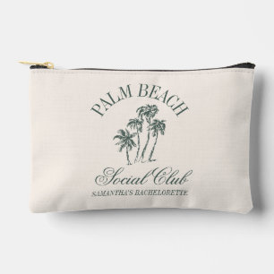 Retro Luxe Beach Social Club Logo Bachelorette  Accessory Pouch