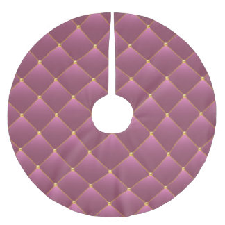 Retro Luxury: Pink Gold Chain Pattern Brushed Polyester Tree Skirt
