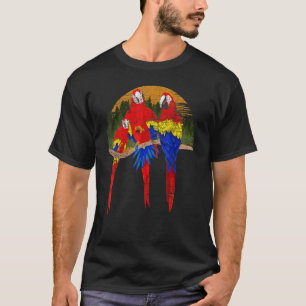 Retro Macaw Bird Tropical Animal Jungle Parrot T-Shirt