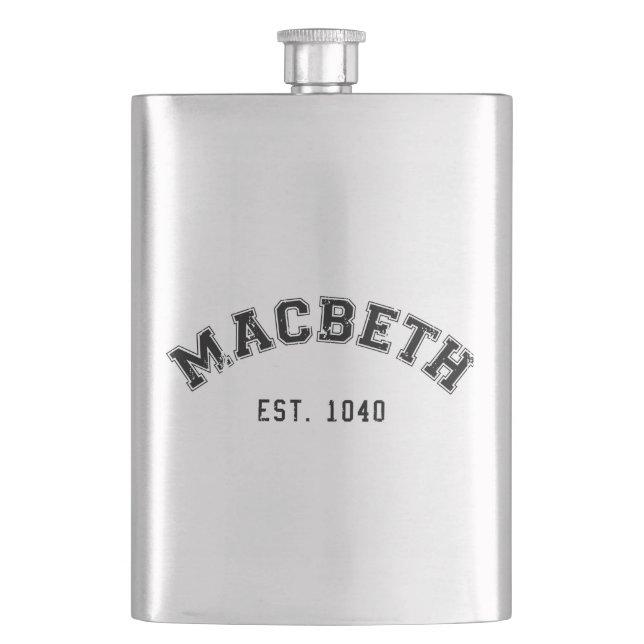 Retro Macbeth Hip Flask (Front)