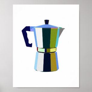 Retro macchinetta Italian espresso coffee art Poster