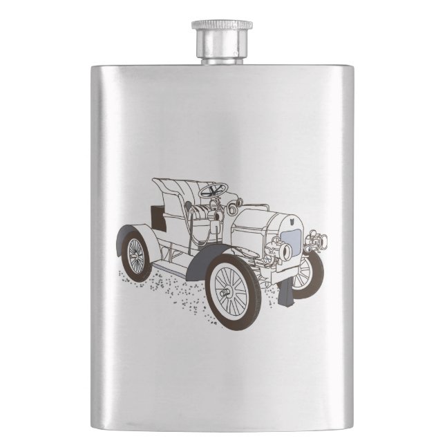 retro machine hip flask (Front)