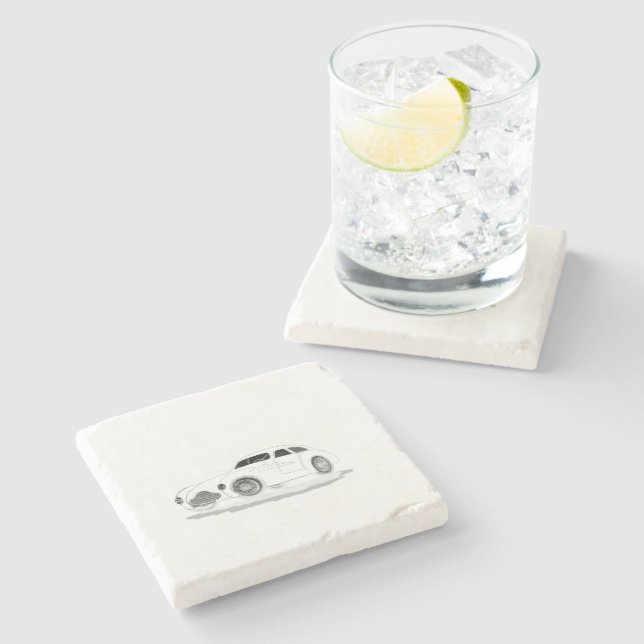 retro machine stone coaster (Side)