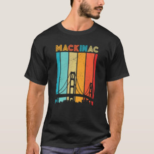 Retro Mackinac Bridge Mackinaw City Island Vintage T-Shirt
