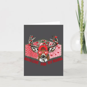 Retro Mad Love For My Mama Deer Hunting Boys Valen Card