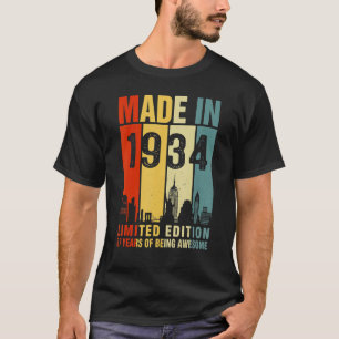 Retro Made In 1934 89 Years Of Being Awesome T-Shirt