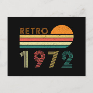 Retro Made In 1972 Birthday 50 Years Old Postcard