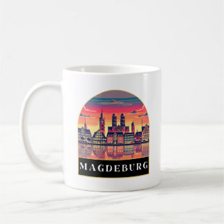 Retro Magdeburg Skyline Coffee Mug