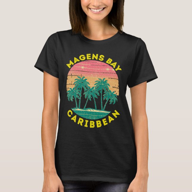 Retro Magens Bay Vacation Souvenir Palm Tree T-Shirt (Front)