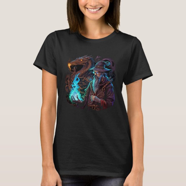 Retro Magical Wizard Fantasy  1 T-Shirt (Front)