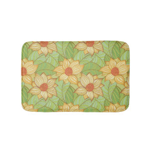 Retro Magnolia Pattern Bath Mat