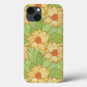 Retro Magnolia Pattern iPhone 13 Case