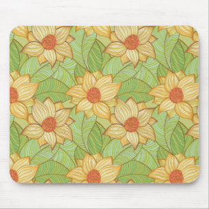 Retro Magnolia Pattern Mouse Mat